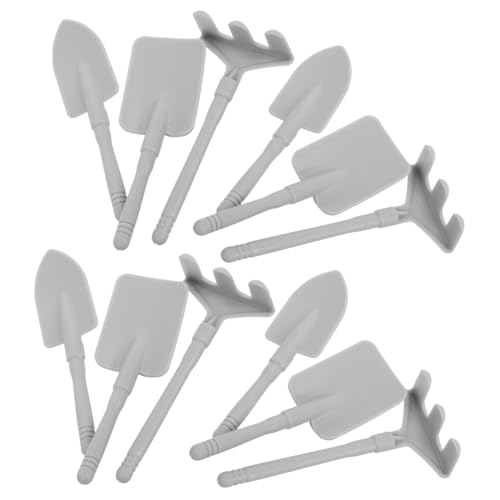 DECHOUS 10 Satz Satz Modell eines Gartengeräts Werkzeug Kind Strandschaufel Schaufel Stütze Garten Sandrechen für den Strand Spielzeugschaufel Sandschaufel Plastik Grau von DECHOUS