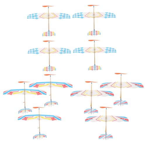 DECHOUS 10 Stück Angetriebenes Flugzeugmodell Miniatur Kinderflugzeug Spielzeugflugzeuge Gummi Kits Flugmodell Segelflugzeug Sport Fliegendes Spielzeugflugzeug Elastisches von DECHOUS