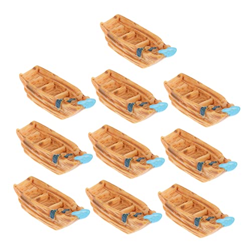 DECHOUS 10 Stück Aquarium-Haustier-Ornament Aquarienbecken Dekoration Klein Quallenbecken Miniboot Minihaus Schmücken Mikrolandschaftsdekor Mini-hausschmuck Mikrogartendekor Harz von DECHOUS