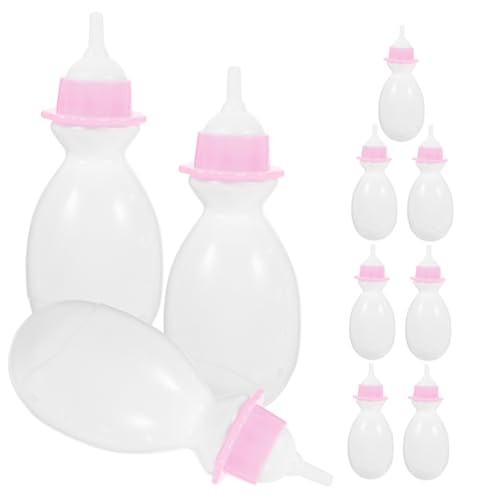 DECHOUS 10 Stück Babyflasche Babypuppenflaschen Kindergeschenk Miniatur-babypuppenflaschen Lernspielzeug Für Gefälligkeiten Für Die Babyparty Babypuppensachen Plastik Weiß von DECHOUS