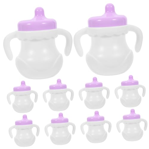 DECHOUS 10 Stück Babyflasche Simulation Flaschenspielzeug Geben Vor, Modell Zu Sein Babypuppenflaschen Für Puppenfutterflasche Kleine Trinkflasche Kinderspielzeug Plastik von DECHOUS