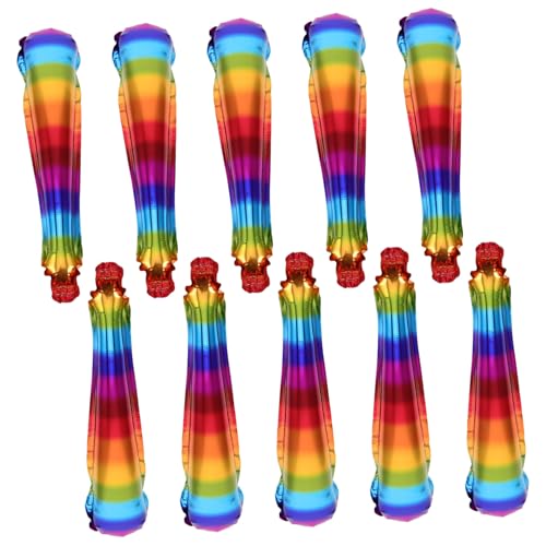 DECHOUS 10 Stück Ballonstäbe, Teamgeist, Cheersticks, Regenbogen-jubelstäbe, Cheerleading-hände, Klöppel, Aufblasbare Krachmacher Für Fußball, Party, Sport, Cheers, Tanz DECHOUS 10 Stück Ballonstäbe, Teamgeist, Cheersticks, Regenbogen-jubelstäbe, Cheerleading-hände, Klöppel, Aufblasbare Krachmacher Für Fußball, Party, Sport, Cheers, Tanz von DECHOUS