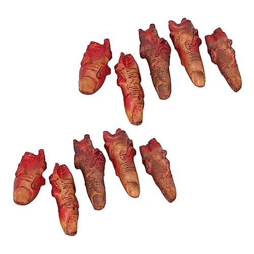 DECHOUS 10 Stück Blutige Hände Lunchbox Finger Halloween Spitzenketten Daumen Kostüm Gefälschte Körperteile Handschuhe Schwimmende Halloween Finger Nageltrockner Partytüte Mit von DECHOUS
