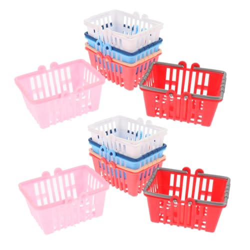 DECHOUS 10 Stück Einkaufskorb- Weiden klein Aufbewahrungskorb Ornament Miniaturkörbe Mini House Accessory Puppenhaus Mini-Aufbewahrungskorb Mini-Hauskorbmodell Abs von DECHOUS