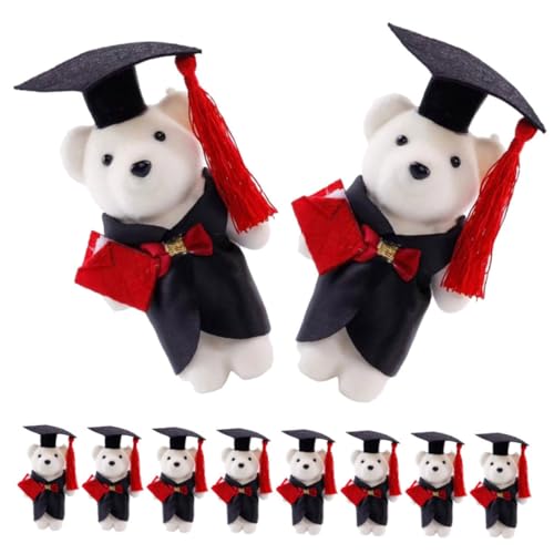 DECHOUS 10 Stück Graduierte Doktorbär Puppe Mini Plüschtier Mini Abschlussbär Dekorierter Bär Für Abschlussfeier Blumenarrangements Winzige Bärenpuppe Abschlussbär Puppen Stoff von DECHOUS