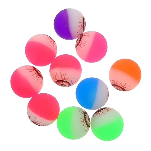 DECHOUS 10 Stück Halloween Augäpfel Flummis – Gruselige - Leuchtende Hüpfbälle Für Halloween-Partyspielzeug Und Giveaways in Zufälligen Farben – Ideal Für Unheimliche Feiern Und von DECHOUS