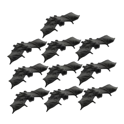 DECHOUS 10 Stück Halloween-Dekorationen Halloween-fledermäuse-Aufkleber Miniatur-Halloween Mini-Halloween-Figuren Halloween-Fledermaus- Zum Aufhängen Mini-spinne Black Plastik von DECHOUS