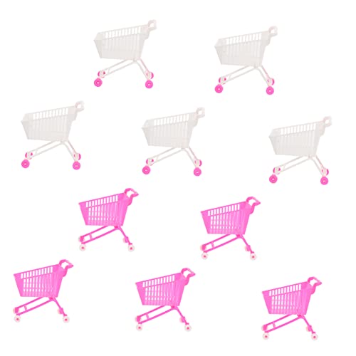 DECHOUS 10 Stück Mini-Einkaufswagen für kinderspielzeug mini einkaufswagen Lebensmittelgeschäft Auto Spielwagen vortäuschen -Trolley-Spielzeugmodell Plastik von DECHOUS