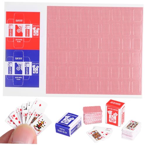 DECHOUS 10 Stück Mini-Spielkarten Miniaturen Puppe Deck Vor, Spiel Zu Mini -hausdekoration Beschichtetes Papier von DECHOUS