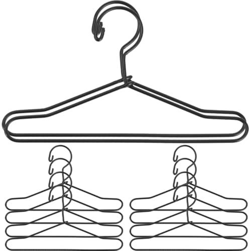 DECHOUS 10 Stück Mini-aufhänger Retro Platzsparende Kleiderbügel Für Kleiderschränke Kleine Kleiderbügel Mini-kleiderbügel Weiß Halter Mit Kleiderbügel Für Wäscheständer Puppe Black Metall von DECHOUS