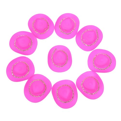 DECHOUS 10 Stück Mini-cowboyhut Cowboyhüte Aus Für Damen Gefühlt Cowgirl-Hut Mini-cowboyhüte Für Partys Cowboyhut Für Kuhmädchenhut Kuhmädchenhüte Mini-hüte von DECHOUS