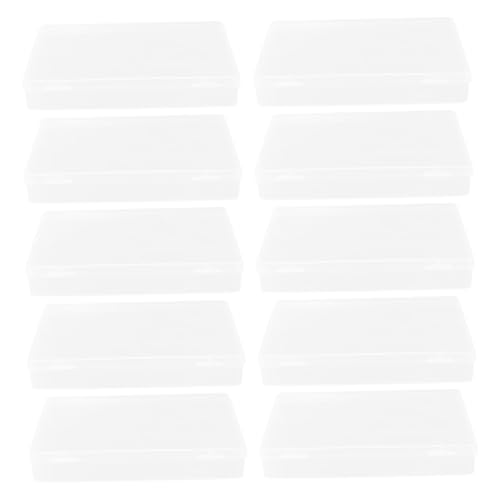 DECHOUS 10 Stück Pokerbox schmuck aufbewahrungsbox kleinteilebox schmuck etui Schmuckkästchen schmuckkastchen Korb Karte Die Clip Klarer rechteckiger Behälter Separate Boxen pp Transparent von DECHOUS