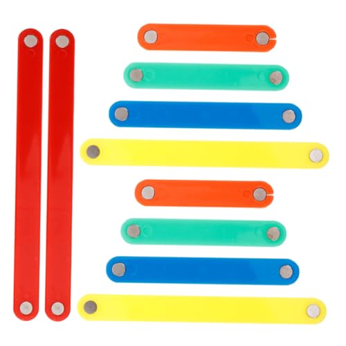 DECHOUS 10 Stück Puzzle Magnetfliesen Für Magnetsatzstreifen Magnetes Gebäudespielzeug Farbige Satzstreifen Magnetische Wandleiste Montessori-magnettafel Mit Punkten Plastik von DECHOUS