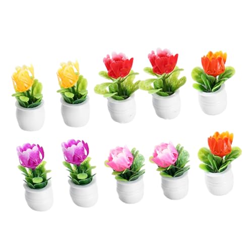 DECHOUS Sichere Miniatur-topfpflanzen-Ornamente 10 Stück Für Die Dekoration Von Minihäusern von DECHOUS