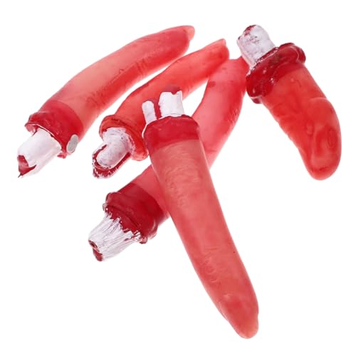 DECHOUS 10 Stück Teiliges Halloween Deko Blutige Abgetrennte Finger Realistische Horror Requisiten für Geisterhaus Party Gruselige Simulation für Halloween Dekoration und Bühnenauftritte von DECHOUS
