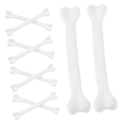 DECHOUS 10 Stück Teiliges Halloween Skelettknochen Leichte Kunststoff Deko Vielseitige DIY Knochen Anhänger für Halsketten Taschen und Hüte Weiße Stabile Halloween Deko Zubehör von DECHOUS