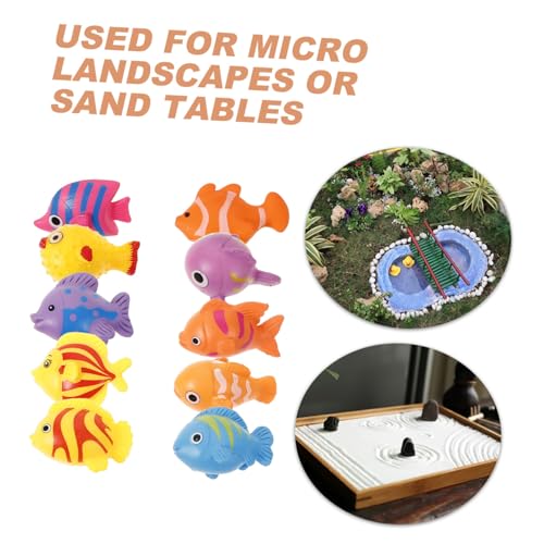 DECHOUS 10 Stück Teiliges Miniatur Fischfiguren aus Langlebigem Kunststoff Bunte Meerestiere Mini Deko für Aquarium Wohnzimmer und Modelllandschaften Platzsparende Tierfiguren von DECHOUS