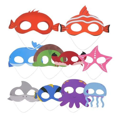 DECHOUS 10 Stück Teiliges Niedliche Meerestiere Masken Cosplay Wiederverwendbar für Halloween Kindergarten Party Dekoration DECHOUS 10 Stück Teiliges Niedliche Meerestiere Masken Cosplay Wiederverwendbar für Halloween Kindergarten Party Dekoration von DECHOUS