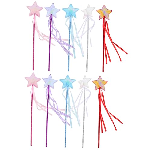DECHOUS 10 Stück Zauberstab Feenstab Fairy Wand Party deko Kindergeburtstag deko Boys Toys Stern Partystick für Kinderspielzeug Halloween Halloween-Party-Zauberstab von DECHOUS