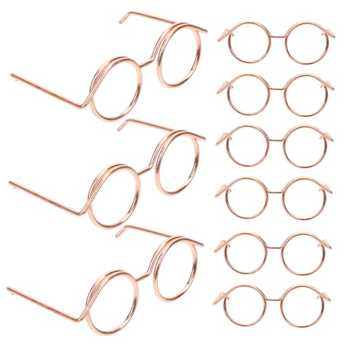 DECHOUS Miniaturbrille Mit Metallrand Für Puppen 10-teiliges Puppen-anziehbrillen-Set Modespielzeug von DECHOUS