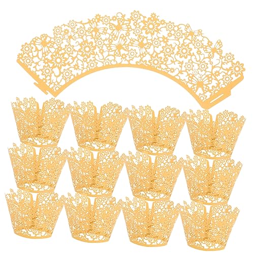 DECHOUS 100 Stück Gold Muffinförmchen Stilvolle Cupcake-förmchen Papierverpackungen Für Backbedarf von DECHOUS