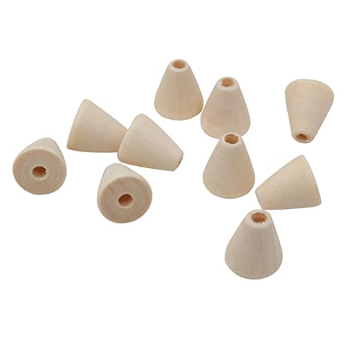 DECHOUS 100 Stück Holzperlen entwicklung kindliche entwicklung Beads beemysafe schulsachen holzspielsachen bastelset bastel Material Armbandperlen kegelförmige Perlen Hölzern von DECHOUS