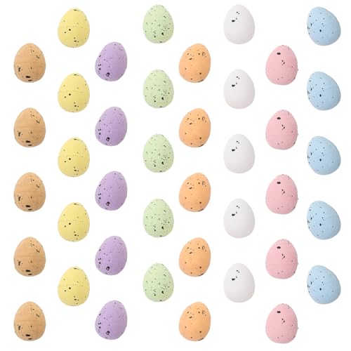 DECHOUS 100 Stück Mini-Ostereier-Dekorationen Mehrfarbige mit Graffiti Gesprenkelte Eier 1 8 Cm – Kleine Schaumstoffeier für Die Ostereiersuche Als Korbfüller Partygeschenke Und von DECHOUS