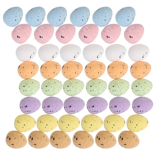 DECHOUS 100 Stück Mini-Ostereier-Dekorationen Mehrfarbige mit Graffiti Gesprenkelte Eier 2 4 Cm – Kleine Schaumstoff-Eier für Die Ostereiersuche Als Korbfüller Partygeschenk Und von DECHOUS