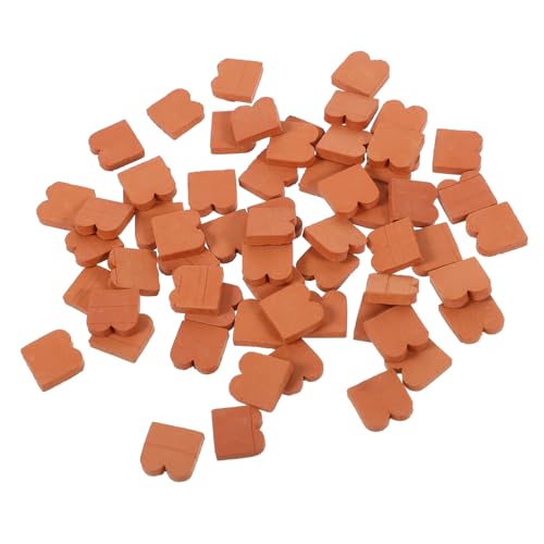DECHOUS 100 Stück Simulierte kleine Steine bastelmaterial bastel Materialien bausteine Dekorationsmaterial Miniatur Gebäude gefälschter Ziegelstein Mini-Gartenziegel Boden von DECHOUS