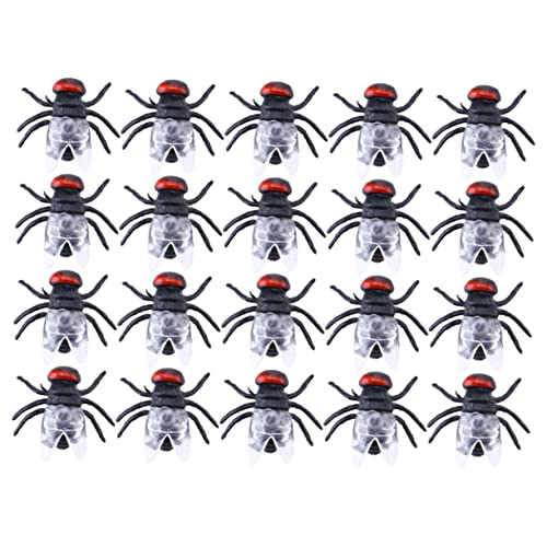 DECHOUS 100 Stück künstliche Fliege Halloween Streich Simulation gruselig gefälscht Party Insekten Funny Toys Insect Toy spielzeuge Modell Fliegenstütze PVC Black von DECHOUS