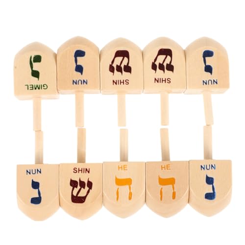 DECHOUS 10Er Set Kreiselspielzeug aus Holz Spitze Urlaub Spinnen jr drinnen Festival holzspielzeug Hanukkah Party Dekoration Chanukka-Dreidel aus Holz Chanukka-Tischdekorationen DECHOUS 10Er Set Kreiselspielzeug aus Holz Spitze Urlaub Spinnen jr drinnen Festival holzspielzeug Hanukkah Party Dekoration Chanukka-Dreidel aus Holz Chanukka-Tischdekorationen von DECHOUS
