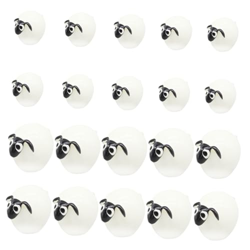 DECHOUS 10Pcs Microlandschaft Schmücken Mini Schafe Figur Doll Tierdekor Mini Miniatur Landschaft Tier Schaf Lamm Tierminiatur Miniure Mini Tierfiguren Weiß von DECHOUS
