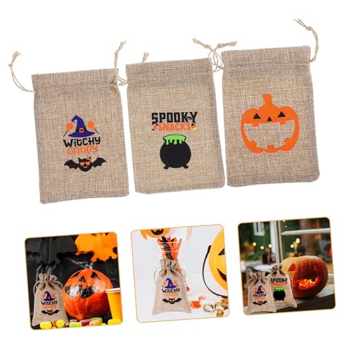DECHOUS 12 Stück Halloween-leckerli-beutel Mit Kordelzug, Süßigkeiten-verpackungsbeutel, Goodie-bags von DECHOUS