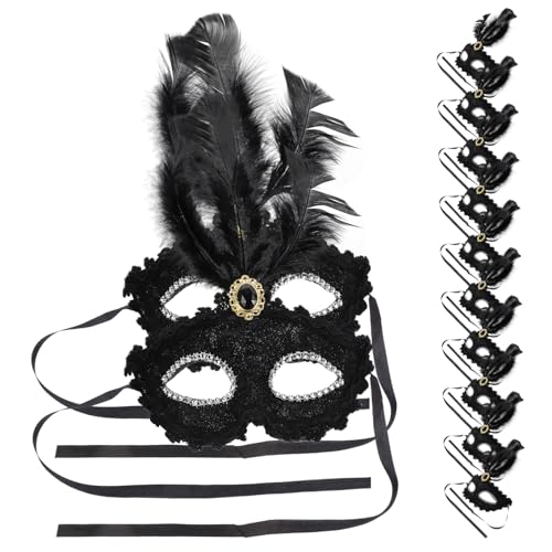DECHOUS 12 Stück Masken Verkleiden Glückselige Maskerade Goldene Maskerade Strass-maskerade Gesicht Maskerade Masken Maskiert Karnevalsfedern Masquerade Kostüm Schutzmaske Plastik Black DECHOUS 12 Stück Masken Verkleiden Glückselige Maskerade Goldene Maskerade Strass-maskerade Gesicht Maskerade Masken Maskiert Karnevalsfedern Masquerade Kostüm Schutzmaske Plastik Black von DECHOUS