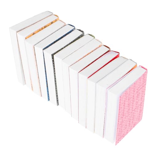 DECHOUS 12 Stück Mini-puppenhaus Miniatur-bücherregaldekorationen Miniatur-puppenhauszubehör Szenenzubehör Miniatur-schulbedarf Miniatur-zubehör DIY-minibücher Beschichtetes Papier von DECHOUS