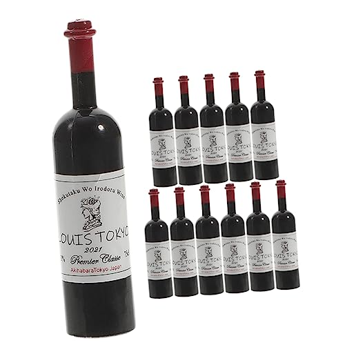 DECHOUS 12 Stück Puppenhaus Wein Flasche Miniaturen winzig Dekoration für Mini House für kinderspielzeug Children Toys Kid Toys kinderknallzeug Puppenhauszubehör Plastik von DECHOUS