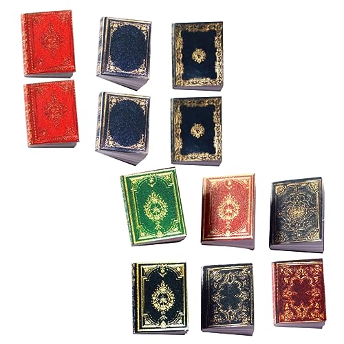 DECHOUS 12 Stück Taschenklassiker Puppenhaus-Miniaturbücher Puppenhausminiaturen Zubehör winzig kinderzimmerdeko Room Decoration bücherregal Mini-Display-Bücher Mini-Puppe-Ornament von DECHOUS