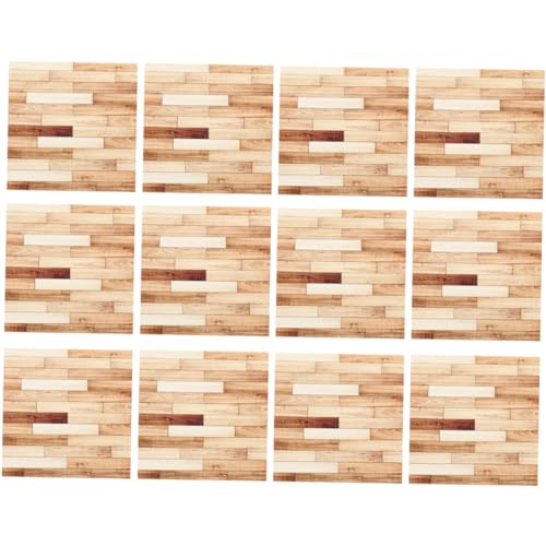 DECHOUS 12 Stücke Blatt Puppe PVC Mini Boden Aufkleber Boden Aufkleber Für Puppe Simulation Mini Bodenbelag von DECHOUS