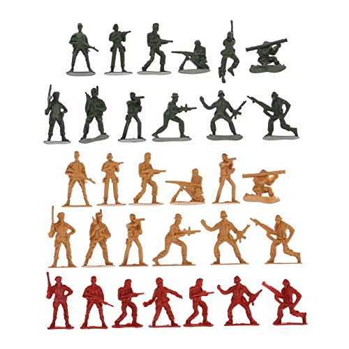 DECHOUS 120Stücke Kunststoffsoldaten Figuren Militärschlachtspielzeug Mit Verschiedenen Soldaten Dekoren Für Zufällige Farben von DECHOUS