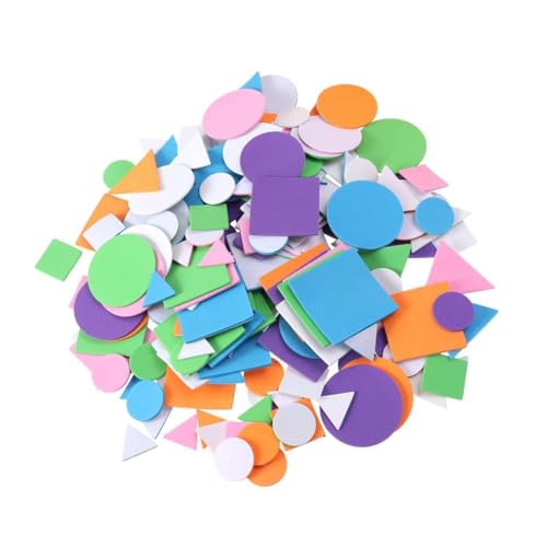 DECHOUS 1250 Stück Teiliges Eva Schaumstoff Sticker Bunte Selbstklebende Geometrische Formen Langlebig und Sicher für DIY Bastelprojekte Scrapbooking Schuldekoration Zufällige und Farben von DECHOUS
