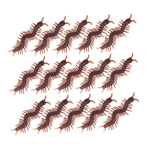 DECHOUS 15 Stück Simulierte Tentipede -spielzeuge Realistisch Insekt Halloween Streich Gefälscht Simulation Tausendfüßler Simulierter Tausendfüßler Plastik Brown von DECHOUS