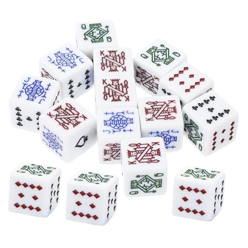 DECHOUS 16 Stück Teiliges Poker Würfel Weiße Quadratische Ecken Lustige Spielchips Leicht und Langlebig für Party Ktv Bar und Outdoor Spiele von DECHOUS