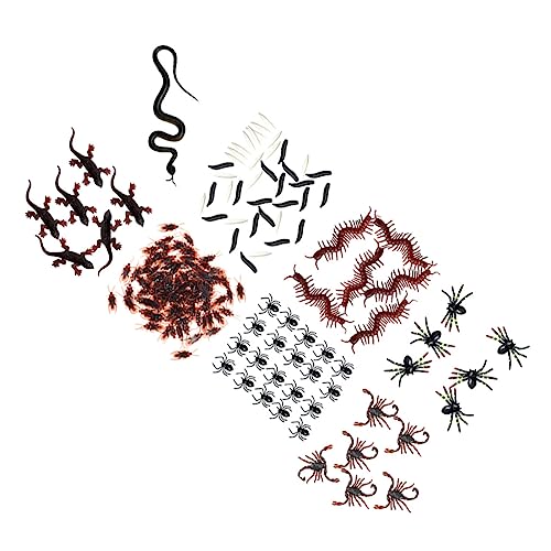 DECHOUS 160 Stück Gefälschte Schlangenschaben Spinnen Tischdekoration Streichschaben Lebensechtes Halloween Partygeschenke Lebensechte Spinnenfiguren Wurm Streich Requisite von DECHOUS