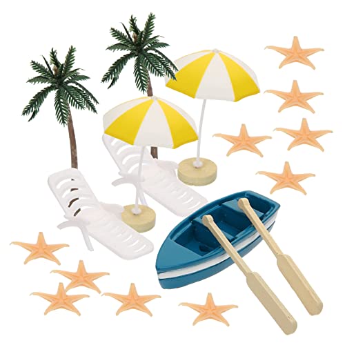 DECHOUS 17 Stück Strand-Mini-Dekoration Mini-Stranddekoration Dekoration Miniaturguss bescherung Weihnachten präsente Weihnachten sandkasten pappbecher Miniaturboot Mini- von DECHOUS