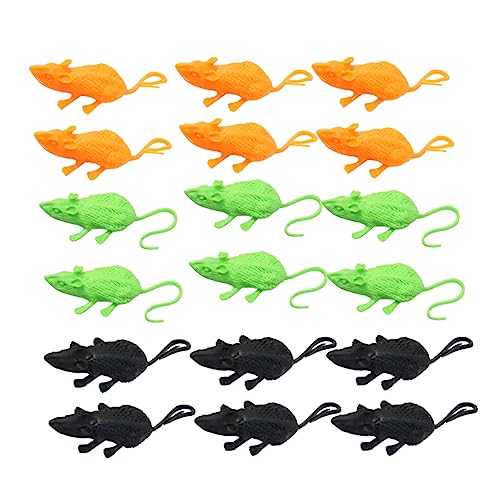 DECHOUS 18 Stück Simulationsmaus Halloween Gadget Halloween Horror Funny Toys Party Decoration Dekoration Skeletttiere Halloween- schickes Streichspielzeug Streichmäuse weiches Gummi von DECHOUS