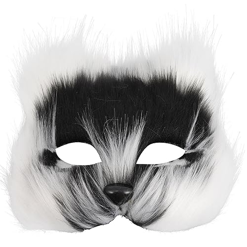 DECHOUS 1Pc Ostern Halloween Pelzigen Fuchs Maske Cosplay Therian Fuchs Maske Maskerade Frauen Halbe Gesichtsmaske Tier Kostüm Zubehör von DECHOUS