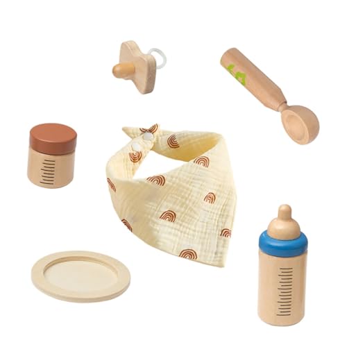 DECHOUS 1Satz Holzflaschen Fütterungsset Für Kleinkinder Rollenspielspielzeug Für Jungen Zubehör Für Fantasievolles Set von DECHOUS