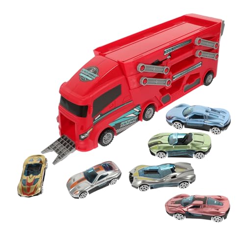 DECHOUS 1Satz Klappbares LKW Für Jungen Faltbares Technisches Fahrzeugmodell Aus Interaktives Transportfahrzeug Mit Kleinen Autos Für Jahren von DECHOUS
