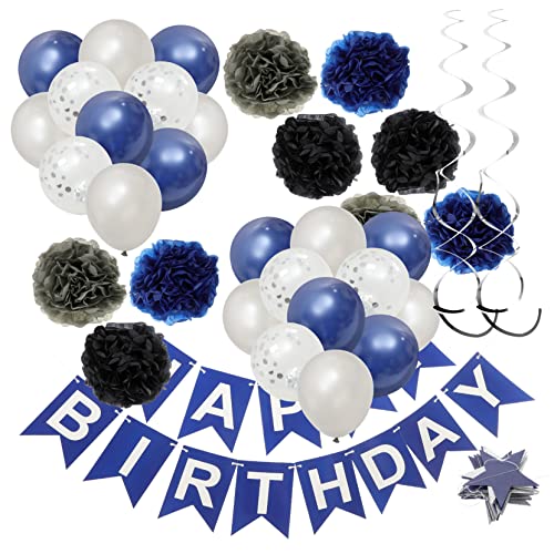 DECHOUS 1Satz Marineblau Geburtstagsdeko Premium Partydekoration mit Tissue Blumen Pom Poms und Wirbel für Jungen und Männer Hochwertige und Sichere Partyverzierung für Innen DECHOUS 1Satz Marineblau Geburtstagsdeko Premium Partydekoration mit Tissue Blumen Pom Poms und Wirbel für Jungen und Männer Hochwertige und Sichere Partyverzierung für Innen von DECHOUS