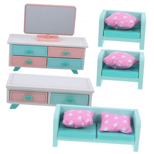 DECHOUS 1Satz Mini Hausmöbel Set Aus Teiliges Wohnzimmer Möbel Set Für Puppenhaus Stilvolle Miniaturmöbel Für Kreative Spielwelten Und Detailreiche Dekoration von DECHOUS